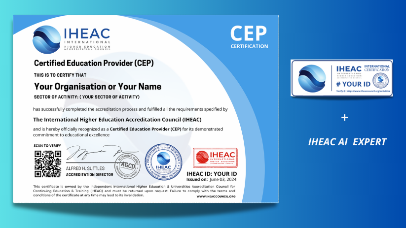 Certified Education Provider (CEP) by IHEAC (AGCD CERTIFIED)