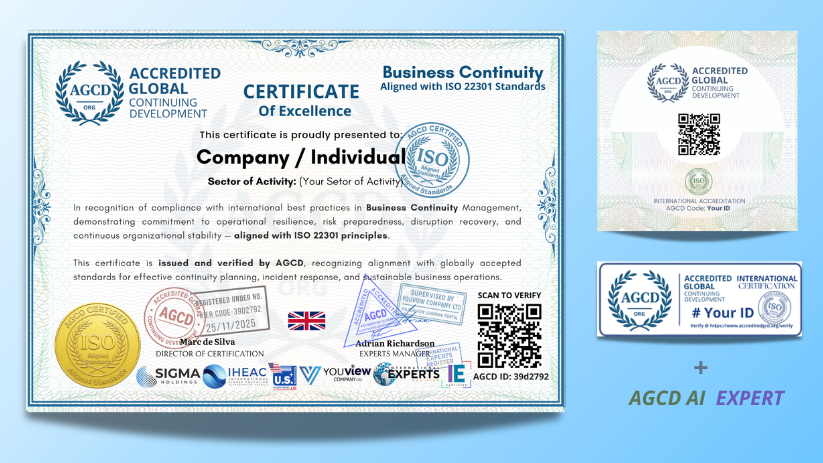 Business Continuity Certification of Excellence (Aligned with ISO 22301)
