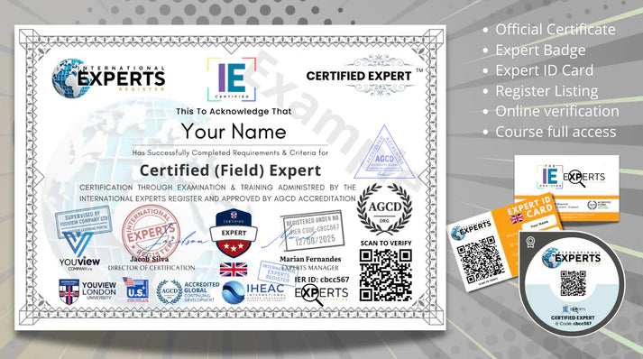 Certified Experts (CE) by IER (AGCD Certified)